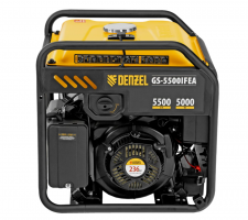 Генератор инверторный Denzel (GS-5500iFEA, 5,5 кВт, 230 В, открытый корпус, электростартер, ATS)